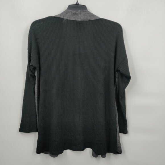 New Bobeau Colorblock Ribbed Open Front Cardigan Sweater Medium Women Gray - Picture 4 of 11